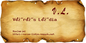 Vörös Lídia névjegykártya